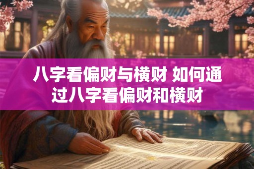 八字看偏财与横财 如何通过八字看偏财和横财 八字看偏财与横财 如何通过八字看偏财和横财