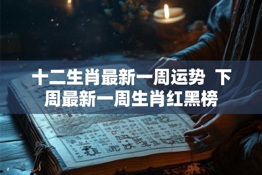 十二生肖最新一周运势  下周最新一周生肖红黑榜