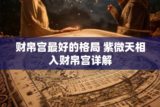 财帛宫最好的格局 紫微天相入财帛宫详解