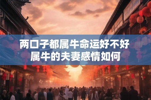 两口子都属牛命运好不好 属牛的夫妻感情如何