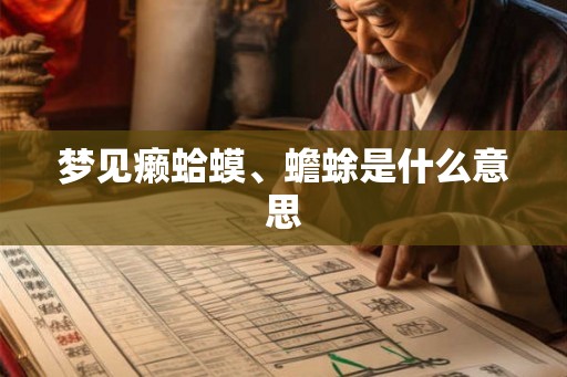 梦见癞蛤蟆、蟾蜍是什么意思 梦见癞蛤蟆、蟾蜍是什么意思