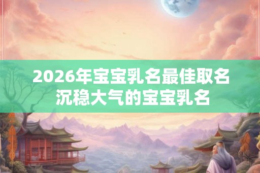 2026年宝宝乳名最佳取名 沉稳大气的宝宝乳名 2026年宝宝乳名最佳取名 沉稳大气的宝宝乳名