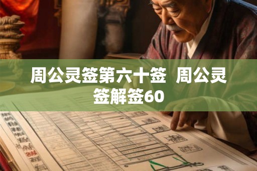 周公灵签第六十签  周公灵签解签60