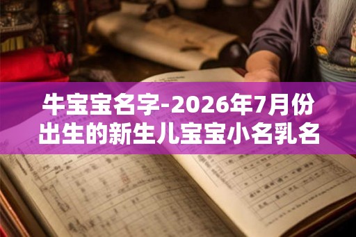 牛宝宝名字-2026年7月份出生的新生儿宝宝小名乳名精选 牛宝宝名字-2026年7月份出生的新生儿宝宝小名乳名精选