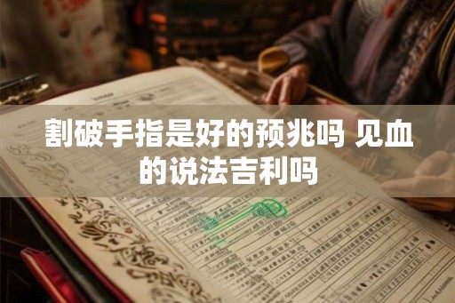 割破手指是好的预兆吗 见血的说法吉利吗