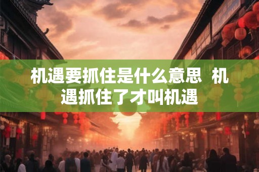 机遇要抓住是什么意思  机遇抓住了才叫机遇