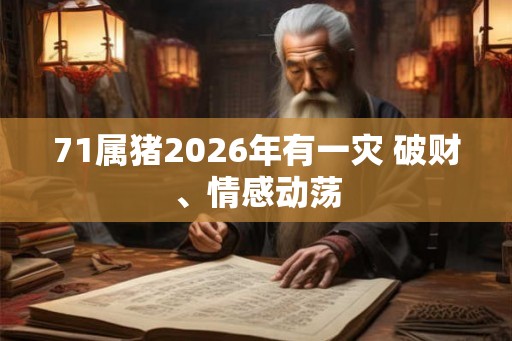 71属猪2026年有一灾 破财、情感动荡
