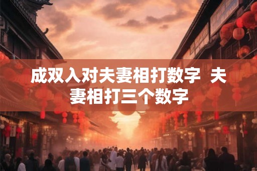 成双入对夫妻相打数字  夫妻相打三个数字
