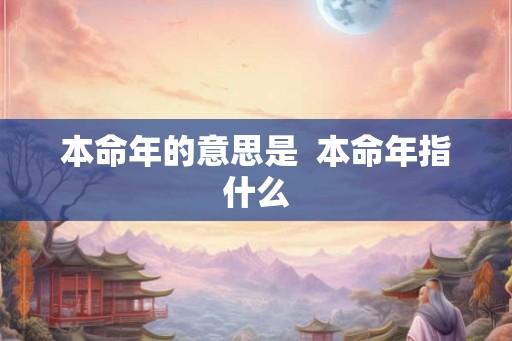 本命年的意思是  本命年指什么
