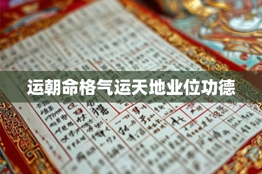 运朝命格气运天地业位功德 运朝命格气运天地业位功德