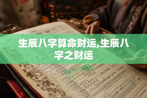 生辰八字算命财运,生辰八字之财运