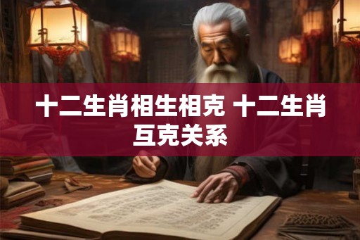 十二生肖相生相克 十二生肖互克关系