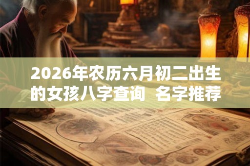 2026年农历六月初二出生的女孩八字查询  名字推荐