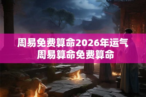 周易免费算命2026年运气  周易算命免费算命