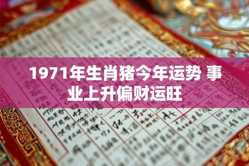 1971年生肖猪今年运势 事业上升偏财运旺