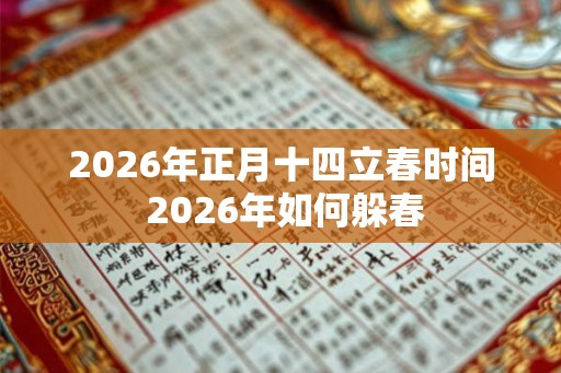 2026年正月十四立春时间 2026年如何躲春
