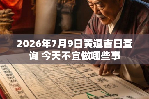 2026年7月9日黄道吉日查询 今天不宜做哪些事