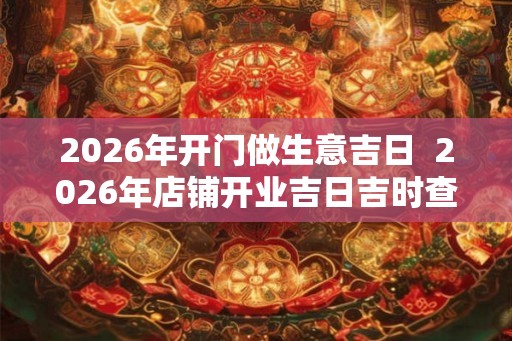 2026年开门做生意吉日  2026年店铺开业吉日吉时查询