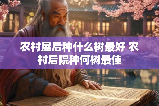农村屋后种什么树最好 农村后院种何树最佳