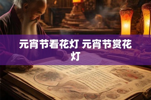 元宵节看花灯 元宵节赏花灯