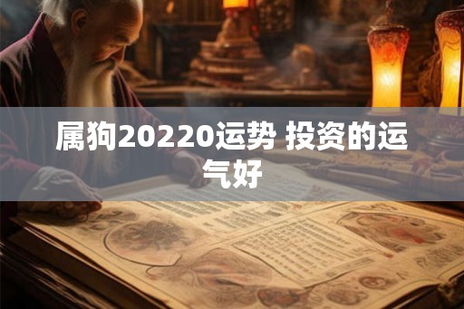 属狗20220运势 投资的运气好 属狗20220运势 投资的运气好