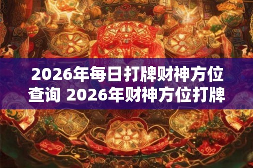 2026年每日打牌财神方位查询 2026年财神方位打牌查询