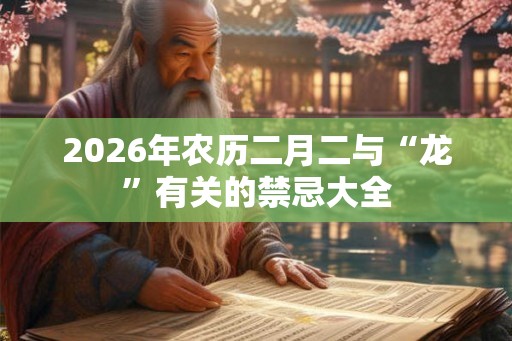 2026年农历二月二与“龙”有关的禁忌大全