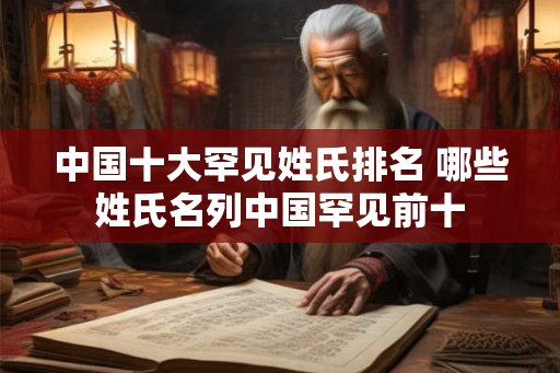 中国十大罕见姓氏排名 哪些姓氏名列中国罕见前十