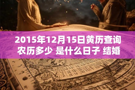 2015年12月15日黄历查询 农历多少 是什么日子 结婚吉时 2015年12月15日黄历查询 农历多少 是什么日子 结婚吉时