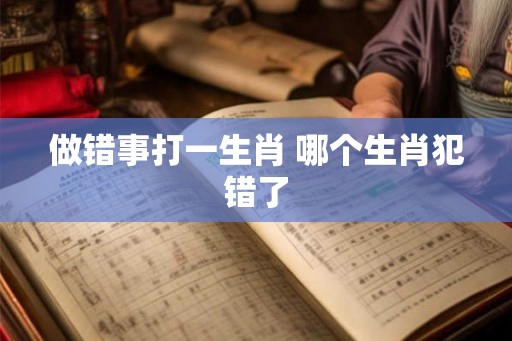 做错事打一生肖 哪个生肖犯错了
