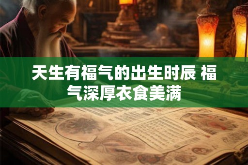 天生有福气的出生时辰 福气深厚衣食美满