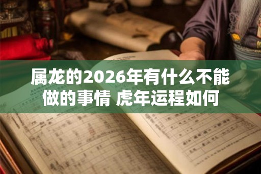 属龙的2026年有什么不能做的事情 虎年运程如何