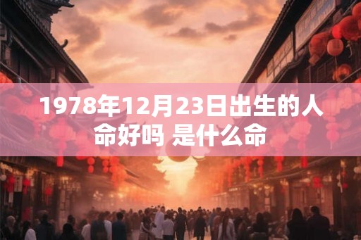1978年12月23日出生的人命好吗 是什么命