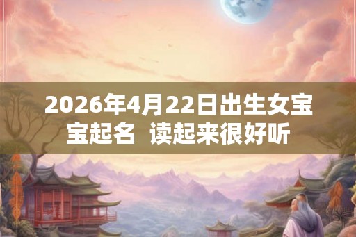 2026年4月22日出生女宝宝起名  读起来很好听