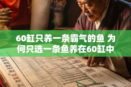 60缸只养一条霸气的鱼 为何只选一条鱼养在60缸中