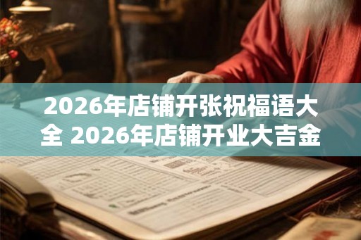 2026年店铺开张祝福语大全 2026年店铺开业大吉金句