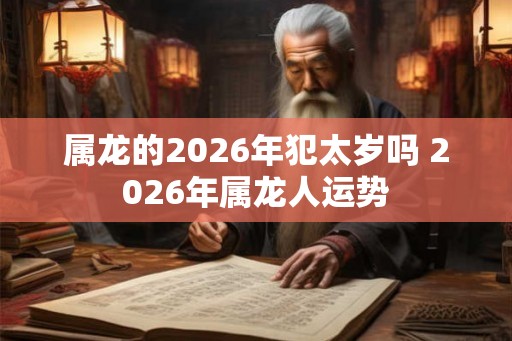 属龙的2026年犯太岁吗 2026年属龙人运势