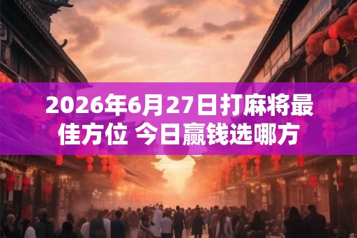 2026年6月27日打麻将最佳方位 今日赢钱选哪方