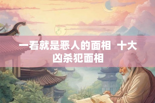 一看就是恶人的面相  十大凶杀犯面相