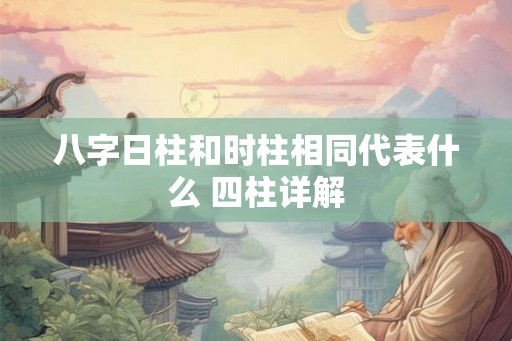 八字日柱和时柱相同代表什么 四柱详解