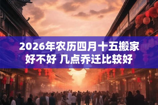2026年农历四月十五搬家好不好 几点乔迁比较好
