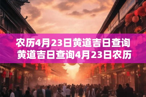 农历4月23日黄道吉日查询 黄道吉日查询4月23日农历是哪一天