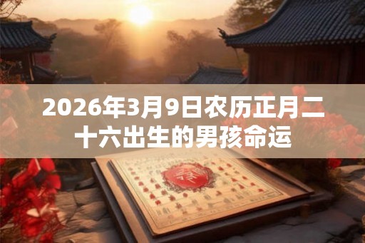 2026年3月9日农历正月二十六出生的男孩命运 2026年3月9日农历正月二十六出生的男孩命运