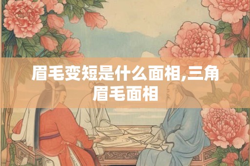 眉毛变短是什么面相,三角眉毛面相