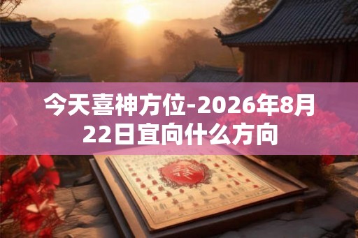 今天喜神方位-2026年8月22日宜向什么方向 今天喜神方位-2026年8月22日宜向什么方向