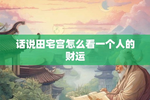话说田宅宫怎么看一个人的财运