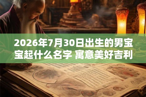 2026年7月30日出生的男宝宝起什么名字 寓意美好吉利