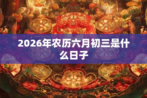 2026年农历六月初三是什么日子