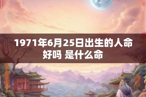 1971年6月25日出生的人命好吗 是什么命 1971年6月25日出生的人命好吗 是什么命