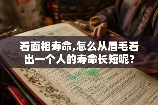 看面相寿命,怎么从眉毛看出一个人的寿命长短呢？